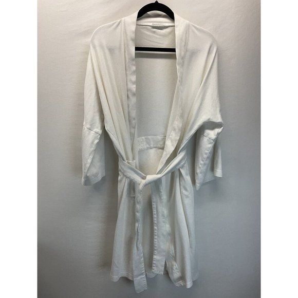 Under The Canopy Other - UNDER THE CANOPY Organic Cotton Womens Robe S/M White Long Sleeve Belt